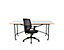 Ensemble de bureau | Table de réunion Yori | Pliable | Sans roulettes | HxL 740 x 1600 mm | Chaise de bureau Lokai incluse | Noir | Easy Deal Tamagai | Novigami